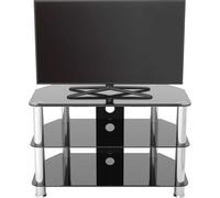 Avf Classic 80Cm Glass Corner Tv Stand For Tvs Up To 43" - Black & Chrome