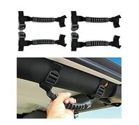 SDCDKLPEPT 4 x Black Roll Bar Grab Handles for Jeep Wrangler YJ TJ JK JL JLU (1995-2018), Sahara, for Freedom, Rubicon X Unlimited Car Interior Door Handle Trim(Black)