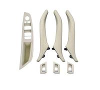 SDCDKLPEPT 7PCS Interior Door Window Regulator Panel Trim Leather Pull Handle for BMW 5 Series F10 F11 F18 520-535 Red_Brown Set Car Interior Door Handle Trim( Oyster 7pcs Set)