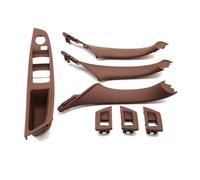 SDCDKLPEPT Car Interior Door Pull Handle Set for BMW 5 Series F10 F18 523 525 528, 9 Colors, LHD, Beige Black Carbon Fiber, 7PCS Car Interior Door Handle Trim( Model B Brown)