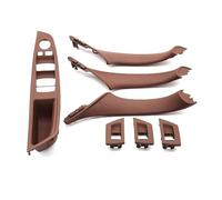 SDCDKLPEPT Car Interior Door Pull Handle Set for BMW 5 Series F10 F18 523 525 528, 9 Colors, LHD, Beige Black Carbon Fiber, 7PCS Car Interior Door Handle Trim( Model a Brown)