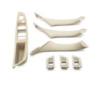 SDCDKLPEPT Car Interior Door Pull Handle Set for BMW 5 Series F10 F18 523 525 528, 9 Colors, LHD, Beige Black Carbon Fiber, 7PCS Car Interior Door Handle Trim( Model B Oyster)