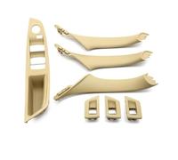 SDCDKLPEPT Car Interior Door Pull Handle Set for BMW 5 Series F10 F18 523 525 528, 9 Colors, LHD, Beige Black Carbon Fiber, 7PCS Car Interior Door Handle Trim( Model B Beige)