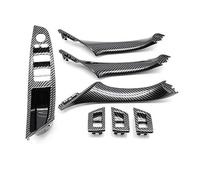 SDCDKLPEPT Car Interior Door Pull Handle Set for BMW 5 Series F10 F18 523 525 528, 9 Colors, LHD, Beige Black Carbon Fiber, 7PCS Car Interior Door Handle Trim( Model a Carbonfiber)