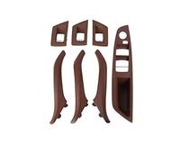 SDCDKLPEPT for BMW for 5 Series for F10 for F11 51417225866 Left Right Side Car Interior Armrests Leather Door Handles Set 7PCS Accessories Car Interior Door Handle Trim( Lhd Red)