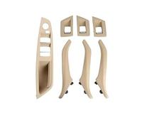 SDCDKLPEPT for BMW for 5 Series for F10 for F11 51417225866 Left Right Side Car Interior Armrests Leather Door Handles Set 7PCS Accessories Car Interior Door Handle Trim( Lhd Beige)