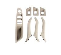 SDCDKLPEPT for BMW for 5 Series for F10 for F11 51417225866 Left Right Side Car Interior Armrests Leather Door Handles Set 7PCS Accessories Car Interior Door Handle Trim( Lhd Oyster)