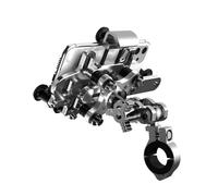 SDCDKLPEPT Motocycle Mobile Phone stand For Bicycle 2024 Upgraded Rotary Adjustment Mobile Phone Navigation Bracket Shock-Absorbing Phone Holder(H98 Silvery)