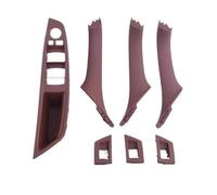 SDCDKLPEPT Upgraded Car Inner Trim Door Handle Set with Armrest & Window Switch Panel for BMW 5 Series F10 F11 F18 520i 523i 525i 528i 535i (Red Brown LHD) Car Interior Door Handle Trim
