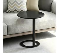 SDCGB C-Shaped Side Table, Small Metal End Table for Couch Sofa and Bed, Modern Round Side Table for Living Room, Bedroom(19"x19"x27", Black)
