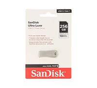 SANDISK Ultra Luxe USB Type-A Flash Drive 256GB (USB 3.2 Gen 1 + USB 3.0 capable up to 400MB/s read speeds, Password protection, Data recovery software, Metal Design) Silver
