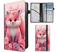 SDDFRHGH Car Registration and Insurance Card Holder - Pink Squirrel Leather Document Organizer & Bifold wallet for License, Insurance Cards | Fits Vehicle Glove Box & Visor