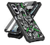 SDDFRHGH Case for Cricket Icon 6 SL219C/AT&T Verge SL219A Phone Case with Screen Protector (Tempered Glass),Slim TPU Rugged Corners Bumper Cover for Men Women-Hundred Dollars Money