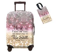 SDDFRHGH Luggage covers,Suitcase Covers for Luggage Tsa Approved, Elastic Washable Travel Luggage Cover Baggage Protector Wraps for Suitcase 18-30 Inch, Bible Verse Glitter Sparkle, M (For 22-24 inch