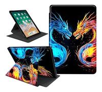 SDDFRHGH Rotating Case for Samsung Galaxy Tab A9 Plus/A9+ 5G 11 inch Tablet 2023 Model (SM-X210/X216/X218),PU Lether 360 Degree Swivel Stand Cover W/Auto Sleep Wake-Ice and Fire Dragons