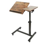 SDdPulse Compact Folding Desk Adjustable Height Mobile Standing Desk for Small Spaces Office & Bedroom Rolling Laptop Table 70 * 44 * 65/95 CM BlackPerfect for,60 * 34,5 * 58-90cm (Marrón)
