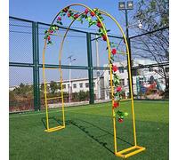 SDdPulse Detached Garden Arch,Rose Arch,Decorative Wedding Party Arch,Metal Pergola Arbor,Weatherproof,for Various Climbing Plant Vines Backyard Patio Lawn (Gold 193x230x25cm)