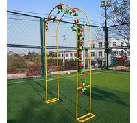 SDdPulse Detached Garden Arch,Rose Arch,Decorative Wedding Party Arch,Metal Pergola Arbor,Weatherproof,for Various Climbing Plant Vines Backyard Patio Lawn (Gold 140x230x40cm)