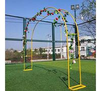 SDdPulse Detached Garden Arch,Rose Arch,Decorative Wedding Party Arch,Metal Pergola Arbor,Weatherproof,for Various Climbing Plant Vines Backyard Patio Lawn (Gold 286x220x25cm)