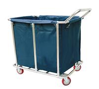 SDdPulse Heavy-Duty Stainless Steel Laundry Trolley on Wheels - Commercial Laundry Basket with Removable Bags & Handle - Mobile Laundry Sorter Hamper for Home & Hotel Use,Blue-A