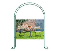 SDdPulse Metal Garden Rose Arch Wedding Archway, Plant Climbing Stand Outdoor Pergola Arbor, 1.2m to 3.5m Large for Lawn Backyard Terrace Decor Trellis Frame, with Base (Green 300x220x40cm)