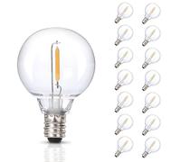 Sdduenled 15 Pack G40 LED Replacement Bulbs 120V 0.6 Watt E12 Screw Base Unbreakable Globe Bulbs, Dimmable Edison Bulbs for Outdoor String Lights, Patio Decor, 2700K Warm White