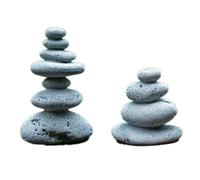 Sdeetesamjun 2 PCS Zen Stacking Stones, Handmade Rocks Statues Japanese Garden Decor, Office Relaxing Yoga Meditation Accessories (2 PCS)