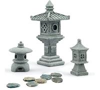 Sdeetesamjun Miniature Fairy Garden Decoration Set,3 Japanese Lantern,10 Stepping Stone Mini Fairy Decor for Garden & Patio Micro Landscape Yard Bonsai Decoration