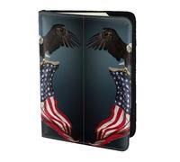 SDEGTHO 3D Bald Eagle Flying with American Flag Printing Passport Holder for Travel Must Have,Passport Cover Case for Travel Accessories for Women Men