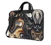 SDEGTHO Abstract Marble Ink Texture Print Multi-Pocket Laptop Bag Shoulder Crossbody Case Shockproof Computer Briefcase For Sports