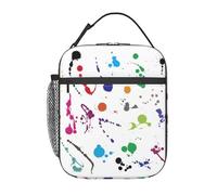 SDEGTHO Abstract Paint Splashes Print Insulated Lunch Bag Thermal Lunch Tote Portable Cooler Bag for Daily Commute Use