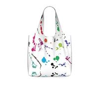 SDEGTHO Abstract Paint Splashes Printed Foldable Grocery Bag, 25L Reusable Shopping Tote, Lightweight Bag for Travel Daily Use