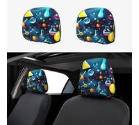SDEGTHO Abstract Science Chemistry Head Rest Dust-Proof Cover car Soft Breathable Driving Universal Head Support Covers 2 Pcs