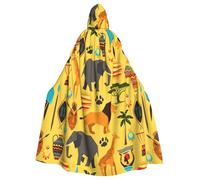 SDEGTHO Africa Elephant Gothic Robe Wizard Cloak Adult Long Cape For Masquerade Medieval Halloween Costume