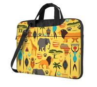 SDEGTHO Africa Elephant Print Multi-Pocket Laptop Bag Shoulder Crossbody Case Shockproof Computer Briefcase For Sports