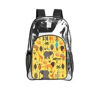 SDEGTHO Africa Elephant Printed Clear Backpack with Top Handle, Transparent Bag for Concerts Festivals Women Daily