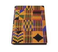 SDEGTHO African Ethnic Pattern Lays Flat A5 Notebook, Refillable Leather Journal for Daily Organizer, Business Notes