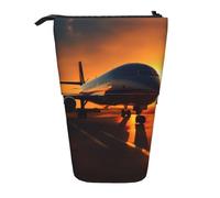 SDEGTHO Airplane at Sunset Cute Telescopic Pencil Case,Students Pen Holder,Stationery Storage for School College Supplies