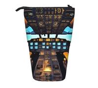 SDEGTHO Airplane Cockpit Cute Telescopic Pencil Case,Students Pen Holder,Stationery Storage for School College Supplies
