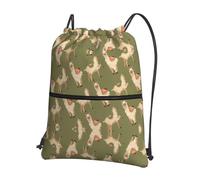 SDEGTHO alpaca. Print Foldable Backpack, Adjustable Drawstring Water Resistant Bag for Quick Trips and Outings