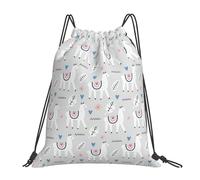 SDEGTHO Alpaca Printed Drawstring Backpack Gym Bag, Lightweight Water-Resistant Sports Backpack For Men Women, Yoga, Running, Workout