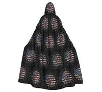 SDEGTHO American Flag Firework Gothic Robe Wizard Cloak Adult Long Cape For Masquerade Medieval Halloween Costume