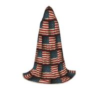 SDEGTHO American Flag Halloween Hooded Cloak Long Hooded Cloak Carnivals Cloak Costumes Hooded Cape Masquerade