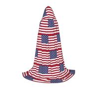 SDEGTHO American Flag Halloween Hooded Cloak Long Hooded Cloak Carnivals Cloak Costumes Hooded Cape Masquerade