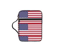 SDEGTHO American Flag Printed Church Bible Bag, Scripture Carrying Case for School, Durable Book Sleeve Organizer