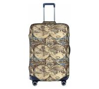 SDEGTHO Ancient Map World Globe Printing Elastic Suitcase Cover Dust Proof Scratch Resistant Fits Central Handle Luggage for Trips