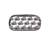 SDEGTHO Angry Rhino Printed See-Through Pencil Case, Large Capacity Single Compartment, Protective Storage for Pens