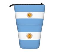 SDEGTHO Argentine Flag Standing Pencil Case,Cute Stand Up Pencils Pouch,Telescopic Pen Pouches,Portable Pens Holder, Black, One Size, Fashion
