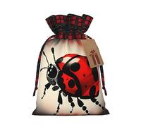 SDEGTHO Art Ladybug Tracks 1pcs Durable Material Tote Bag 8.3 * 11.8in With Drawstring Choice For Halloween Stylish Gift