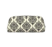 SDEGTHO Asian Elephants Printing Leather Pencil Case Large Capacity School Pen Bag Fountain Pen Holder for Boys and Girls Gift